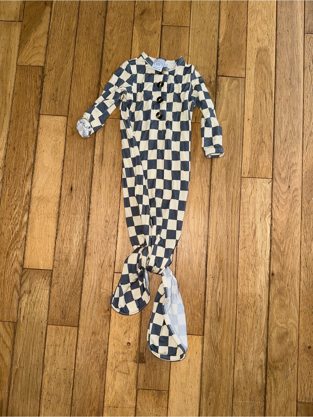 Baby Unisex Lou Lou & Company long sleeve knitted gown checkered